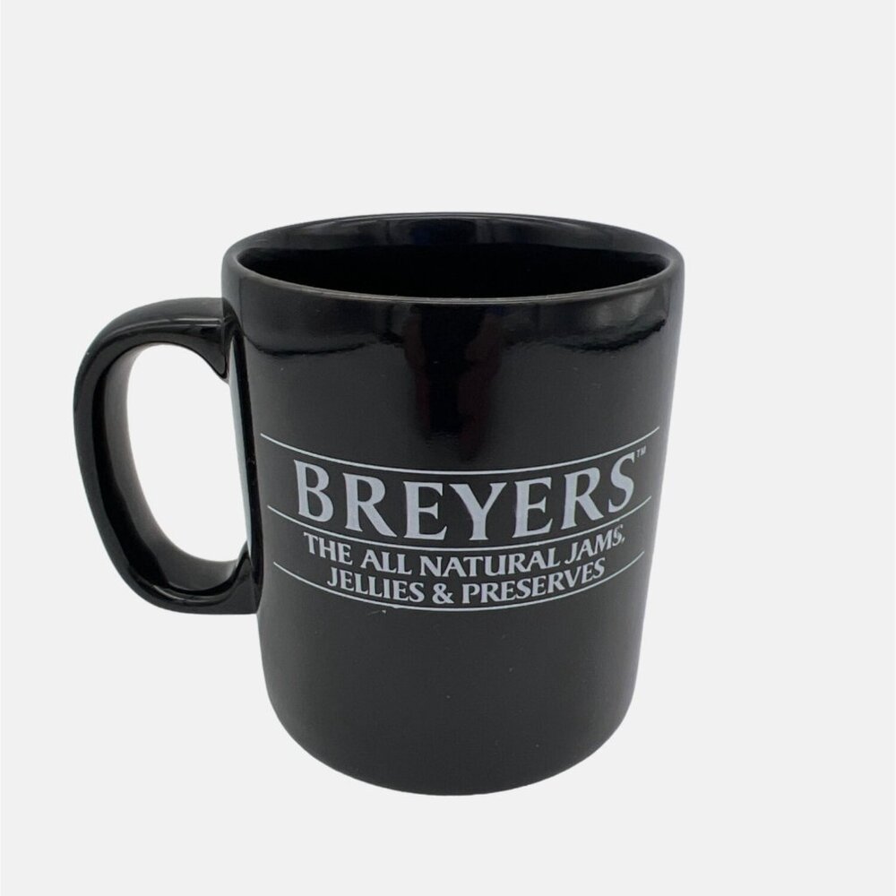 Vintage Staffordshire Kiln Craft Coffee Mug Breyers Jams Jellies Preserves 3.5"